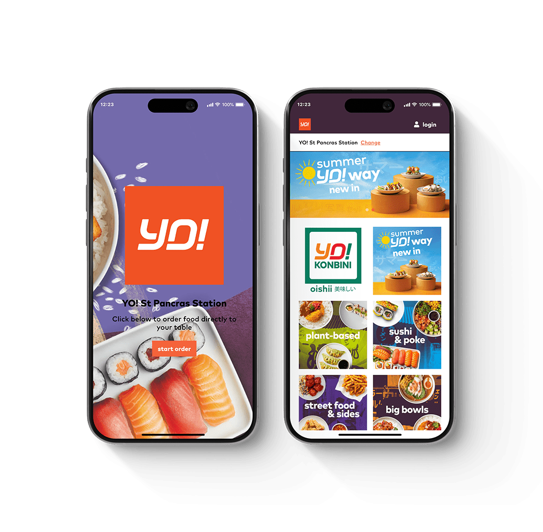 Mobile phones with YO! sushi menus