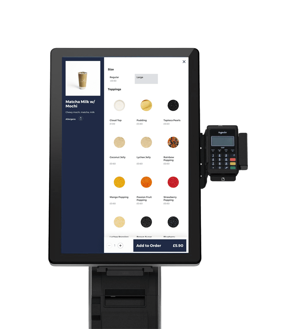 Kiosk and payment terminal with CUPP menu