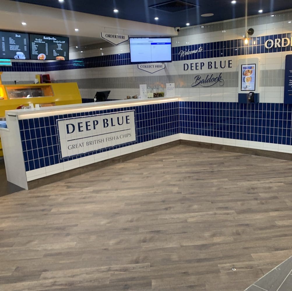 Deep Blue restaurant fish and chip counter