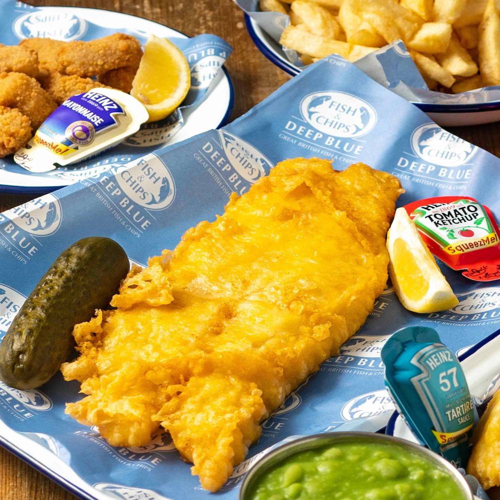 Fish and chips from a Deep Blue restaurant